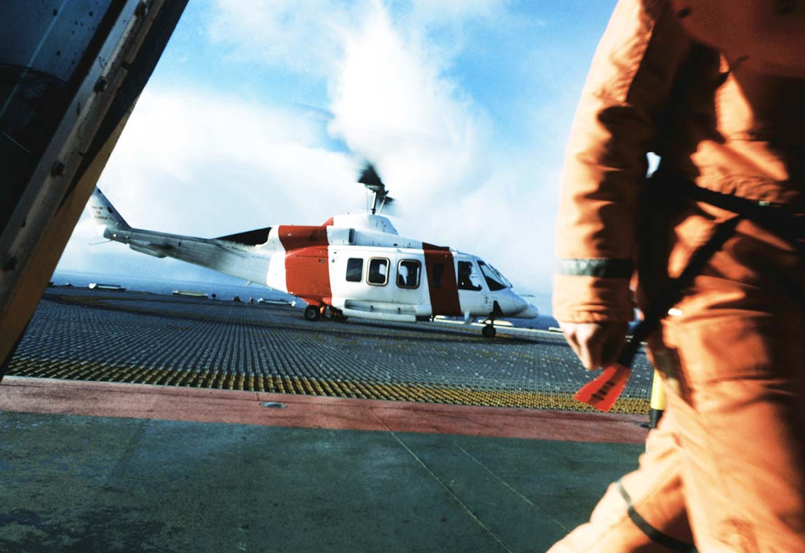 Helicopter pad on platform